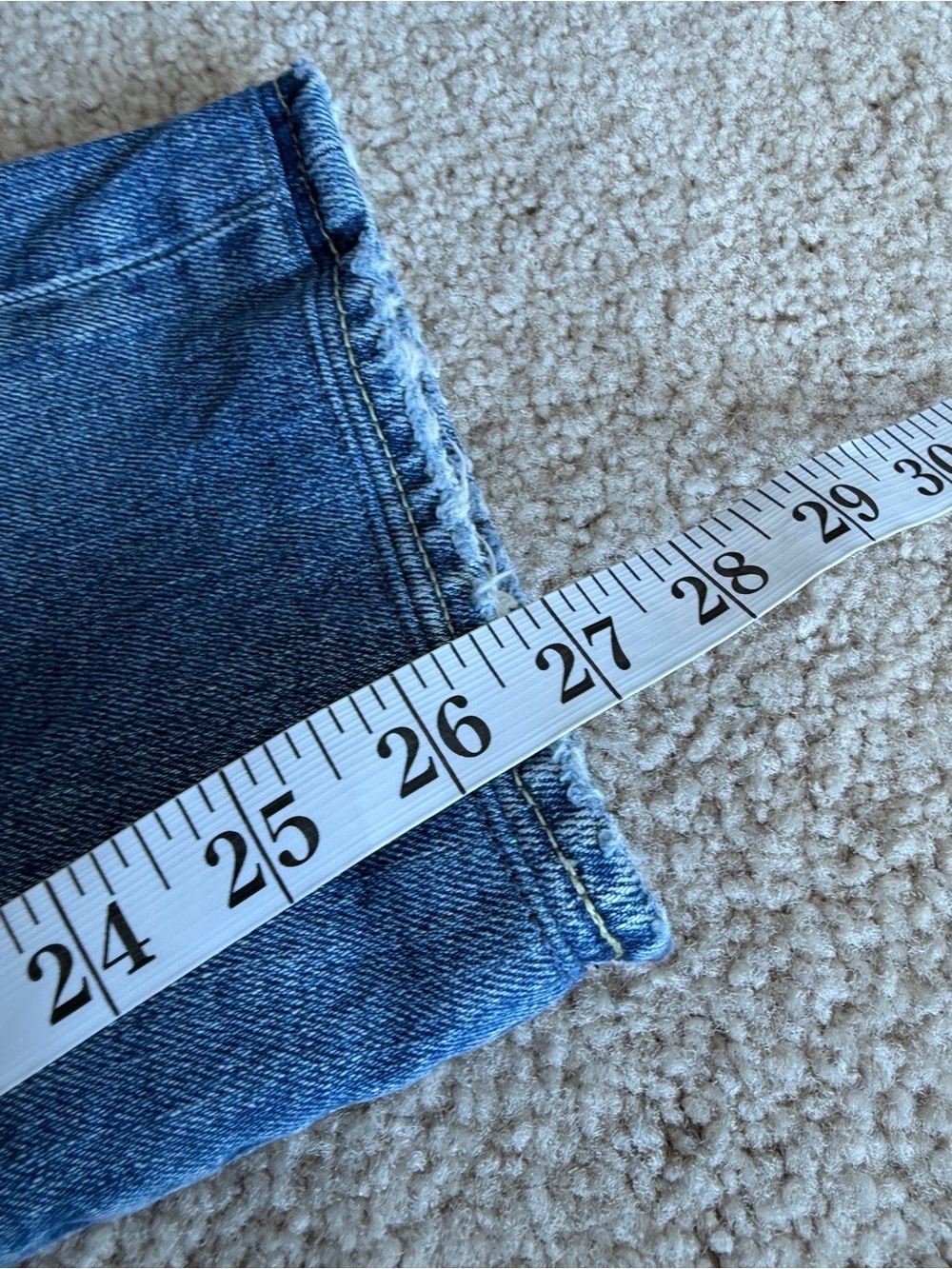 Moussy Light Vintage Denim Avenal tapered mid rise blue cropped Jeans size 34 - Picture 16 of 16